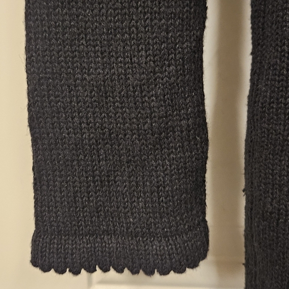 Gold Silver Sequin Bow Embroidery knit ramie cotton black sweater size M - Picture 9 of 14